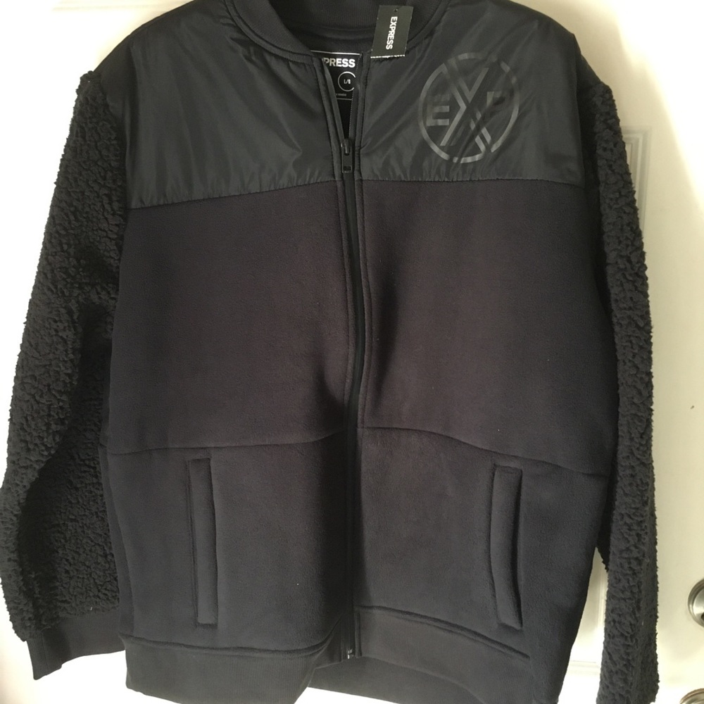 Mens Express graphic sherpa full zip sweat shirt